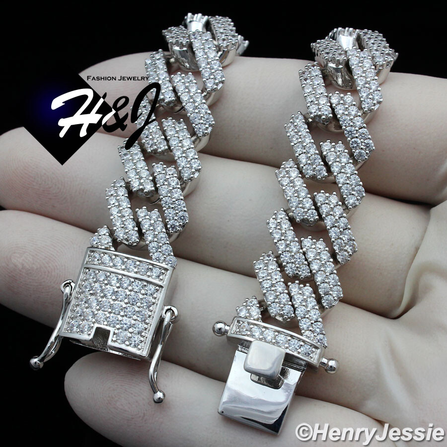 1 Row Tennis Chain Necklace 16-30" - 14K White Gold Plated With Icy CZ Stones For Men & Women