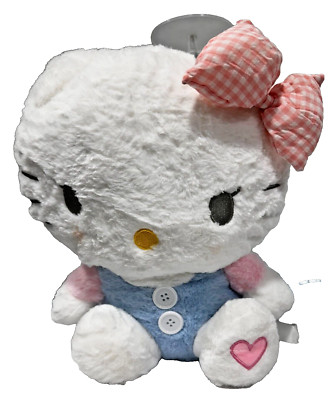 Hello Kitty bag plush backpack, ligth blue, zipper, adjustable straps, medium