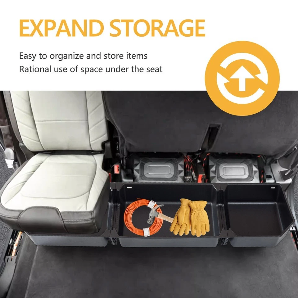 Rear Underseat Storage Fits For Ford 2015-2025 F150 Crew SuperCrew Cab 4-Door - Image 3 of 4