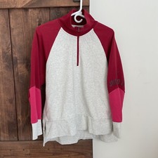 Nike Dri-Fit Women's Medium Pullover Sweatshirt 1/4 Zip Colorblock Pink