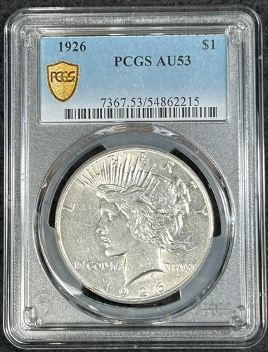 1926 Silver Peace Dollar PCGS AU53