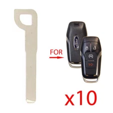 New Uncut Blank Insert Emergency Key Replacement for Ford HU101 Blade (10 Pack)
