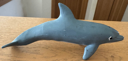 Vtg Dolphin Toy 1991 5" Plastic Vintage 90s Unbranded White Gray Figure Animal