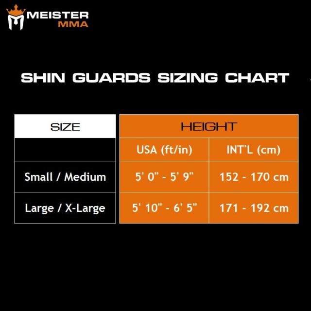 Title Mma Shin Guard Size Chart