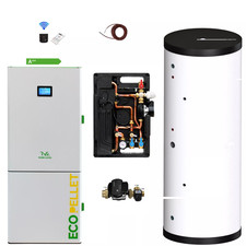 Caldaia a pellet 18 kW caldaia a pellet + accumulatore tampone 600 L + stazione acqua dolce