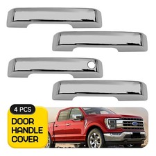 4Pcs Door Handle Cover Without Keyhole Chrome For Ford F150 F-150 2021-2024 AA