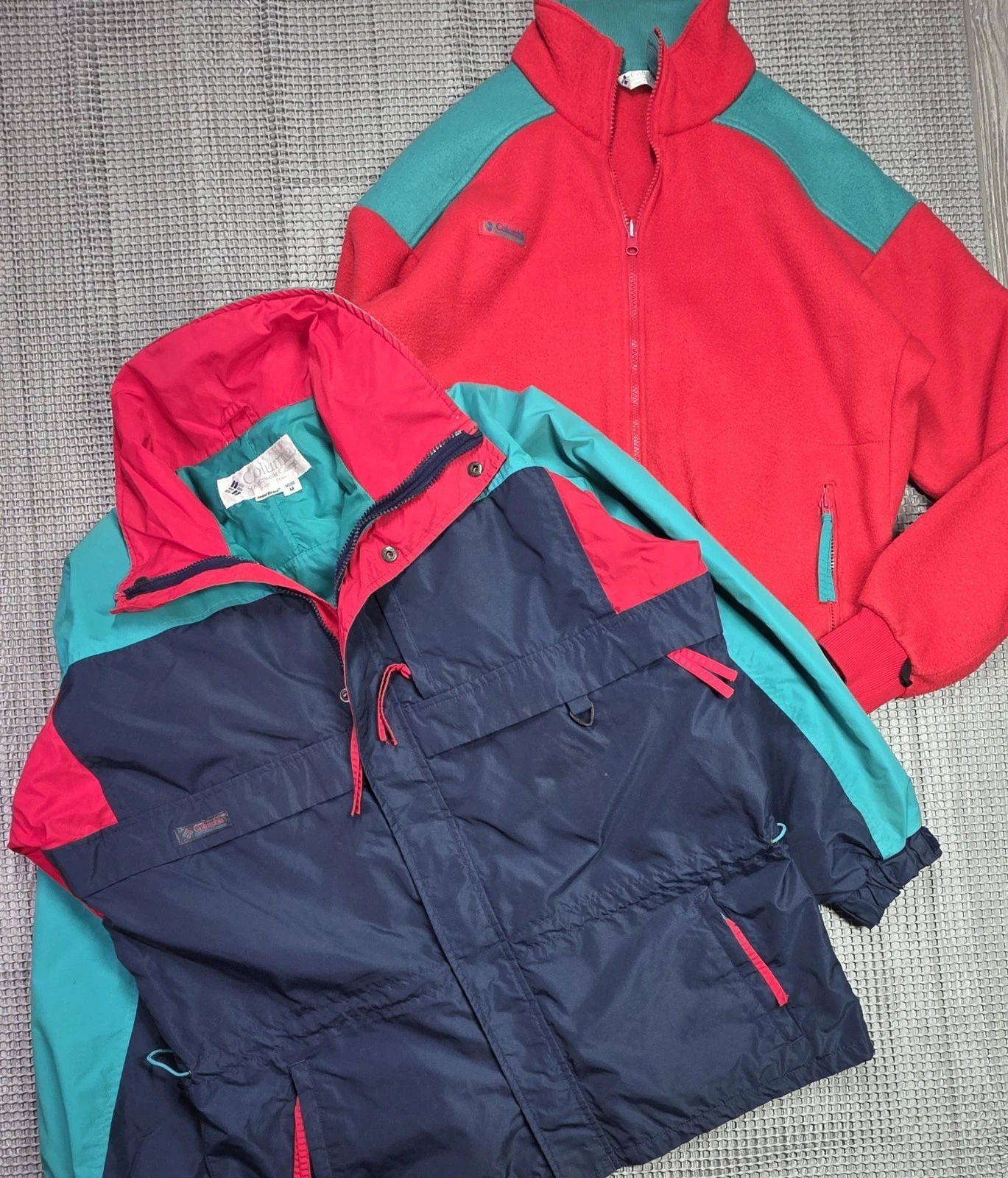 Vintage Columbia Parka Fullzip Multicolor Men M Gizzmo Radial Fleece Lined