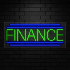 Finance Neon Sign for Retail Displays | LED Flex Neon | 30"W x 12"H x 1"D