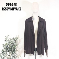 USED 1996 ISSEY MIYAKE PLEATED BUTTONLESS JACKET PLEATS PLEASE GOOD
