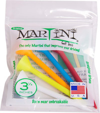 Martini Golf 3-1/4" Durable Plastic Tees 5-Pack Assorted Colors