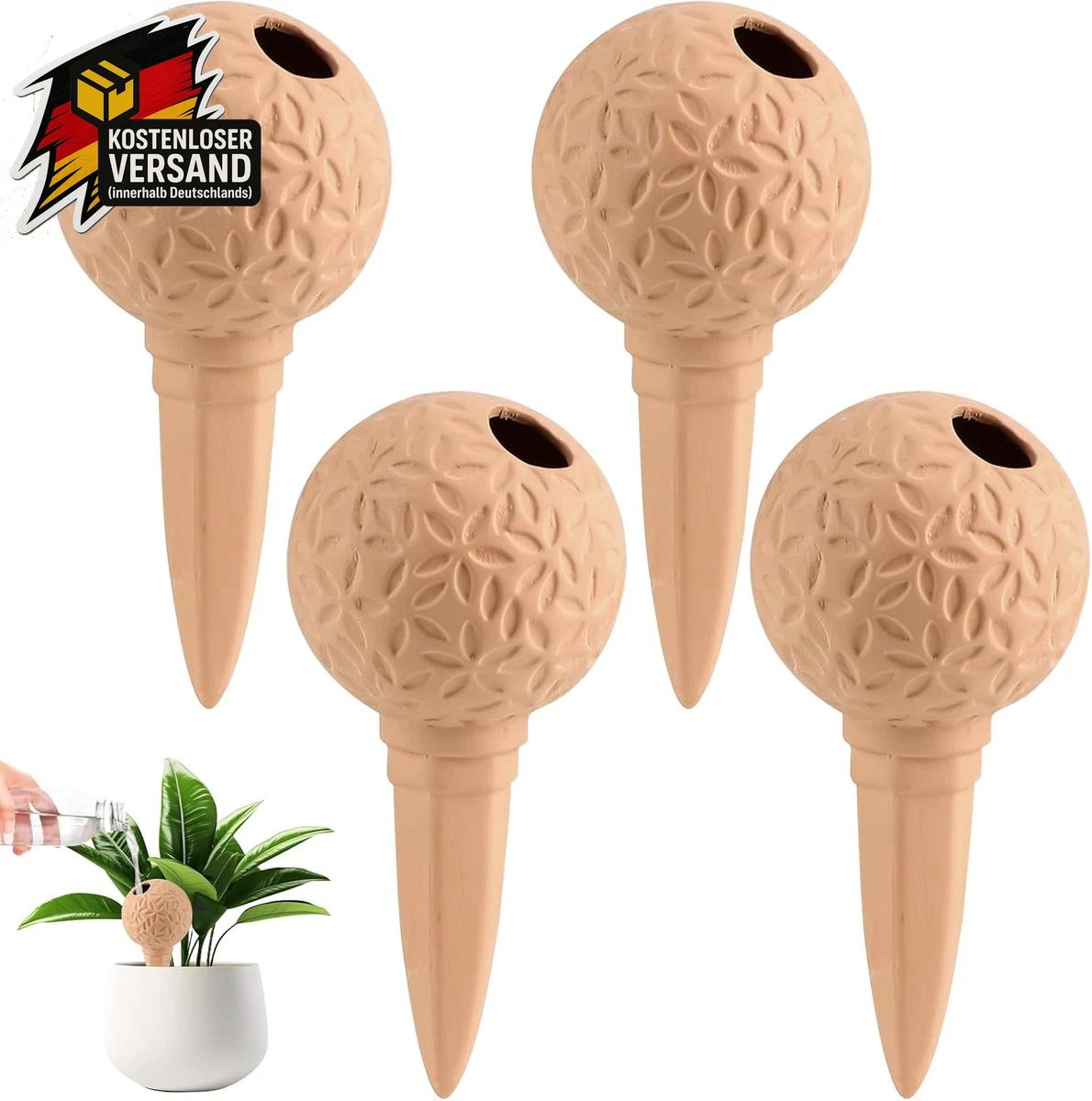 Pflanzenkugeln Set 4 Stck Bewsserungskugeln 500ml  Selbstbewsserung Fr  Topfpflanzen, Urlaubsbewsserung & Zimmerpflanzen Pflege
