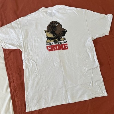 Vintage Scruff McGruff Take A Bite Out of Crime T Shirt White XL