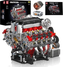 Mould King 10130 F488 V8 Engine V Type 8 Cylinder Motor Building Block Toy MOC
