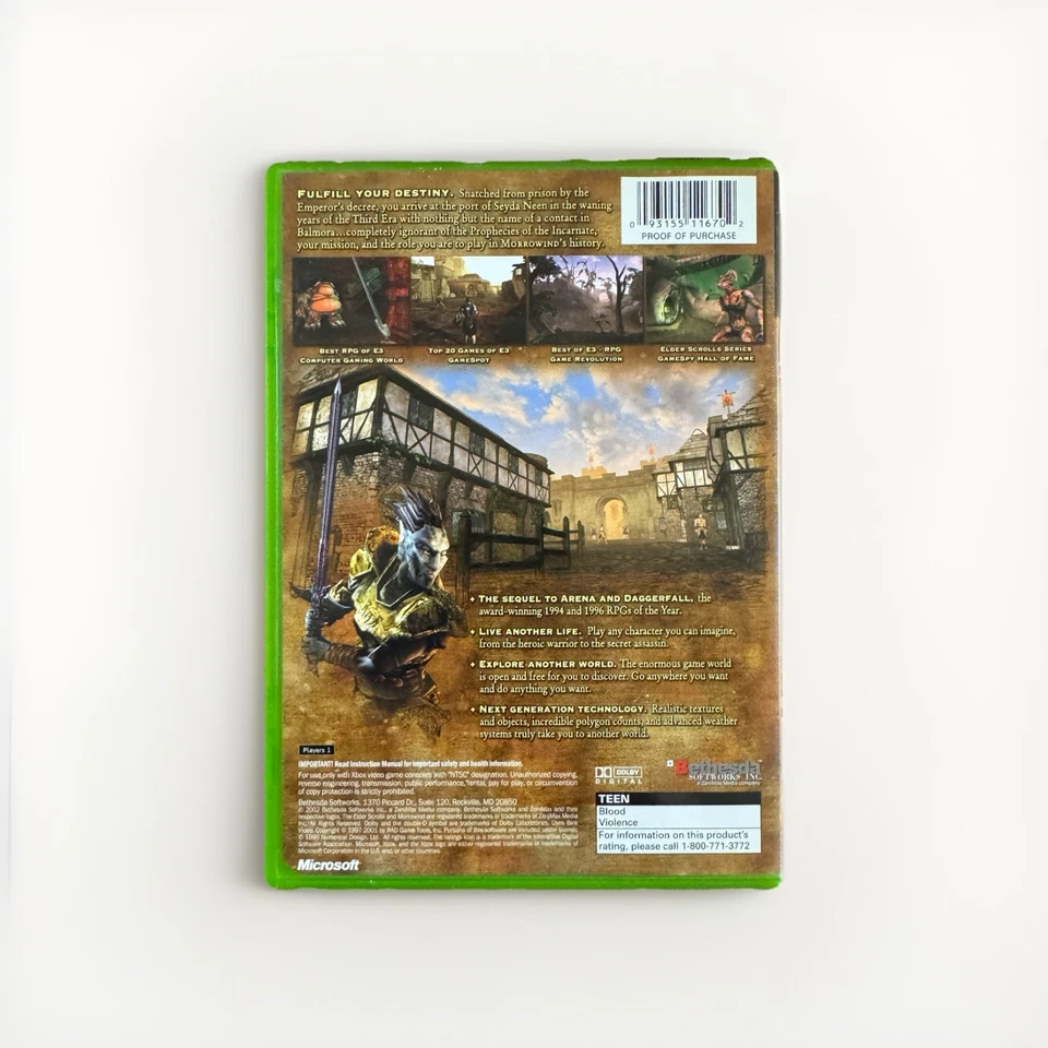 The Elder Scrolls III: Morrowind For Xbox Original RPG 6E - Image 2 of 4
