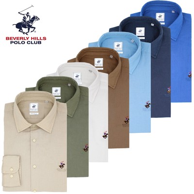 Herren Langarm Hemd Leinenmischung POLO CLUB BEVERLY HILLS S M L XL XXL 3XL