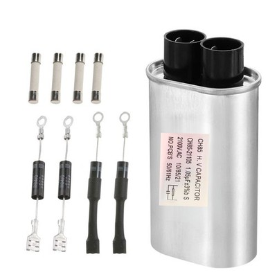 Microwave Capacitor 1.05uf - 2100V AC, Diode and 20amp Fuse Kit