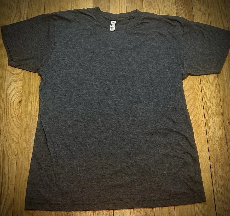 American Apparel 50/50 T-Shirt  3-Pack Heather Charcoal, Navy & Red Size Large - Image 3 of 4