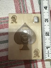 Wooden Playing Card, Ace Of Spades With 1 Gram .999 Silver Bar Ingrained In Wood