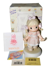 Enesco Precious Moments Jumping For Joy 1999 Figurine PM991 Members Only