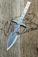 UBR CUSTOM HANDMADE HIGH CARBON STEEL HUNTING SPEAR HEAD WITH LEATHER SHEATH