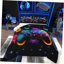 Game Consoles Gaming Bedding Set Gamer Gifts,Gaming Queen Black Red Green Blue