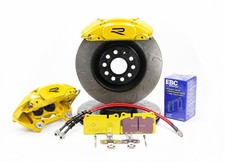 For Vw Golf R Mk7 Brand New Yellow Porsche 4 Pot Mqb Big Brake Kit J Hook Discs