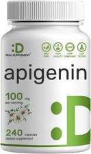 Apigenin, 100mg Per Serving, 240 Capsules – Raw Plant Extract from Chamomile... 