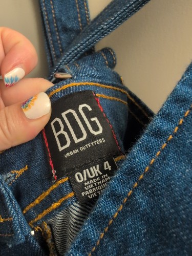 NWT Urban Outfitters BDG Eleanor Plunging Denim Jumpsuit Women Size 0 Boho - Picture 5 of 11