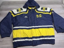 Vintage Apex One University of Michigan Wolverines Puffer Jacket Hooded Size XL