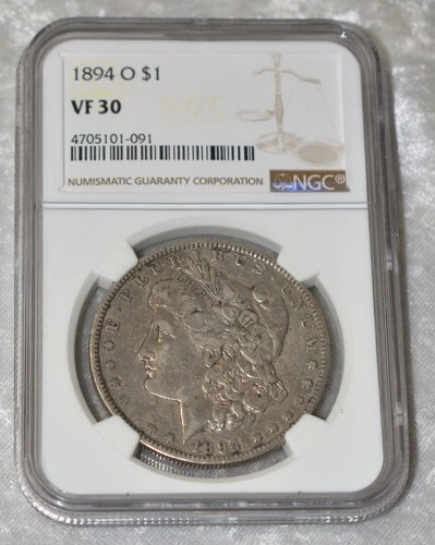1894 O MORGAN 90% SILVER $1 DOLLAR NGC CERTIFIED VF 30 VF30 NEW ORLEANS US COIN