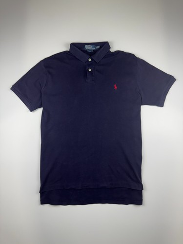 Ralph Lauren Herren-Poloshirt (L) Navyblau Logo Rot Costum Fit - Bild 3 von 6