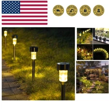 Solar Pathway Lights, Stainless Steel  Waterproof Auto On/Off Outdoor LED Sol...