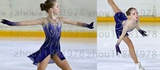 New Ice Figure Skating Dress Figure Skating Dress For Competition blue dyeing