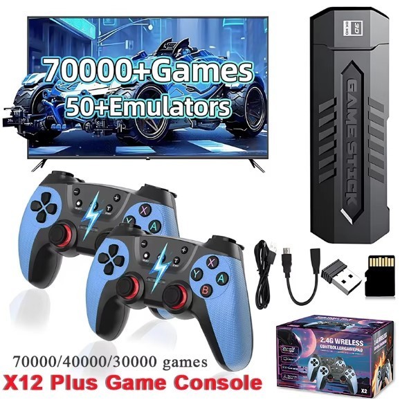 70000+ 256G Retro Games Video Game Console TV Stick 4K HDMI Wireless Controller^