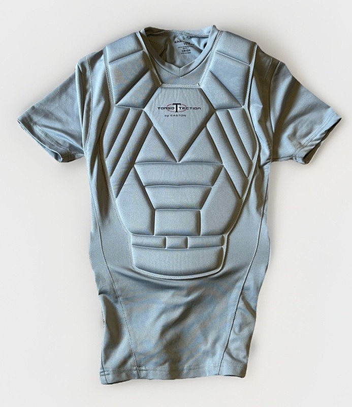 Easton Torso Tection Youth Large Chest Body Protector Padded Shirt Grey