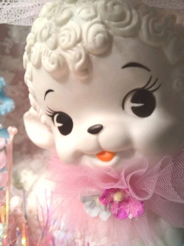๐๐ Carino! Vintage Dolce Primavera Pasqua Agnello Coniglietti Pulcini Pastello Assemblaggio - Foto 3 di 15