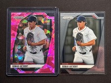 2025 Panini Prizm Roman Anthony RC #266 Pink Ice Prizm SP & Base Lot(2) Boston