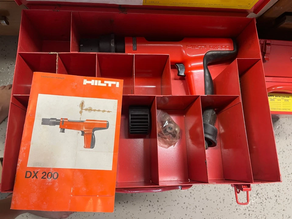 NOS Hilti DX 200 Powder-Actuated Fastening Tool Kit w/ Metal Case NEW - Image 2 of 3