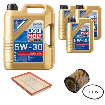 FEBI BILSTEIN Inspektionspaket 8L Liqui Moly 5W30 Longlife3 für BMW X5 E70 3.0
