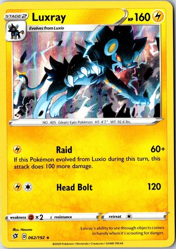 Luxray 062/192 Rebel Clash Holo Rare Pokemon Near Mint