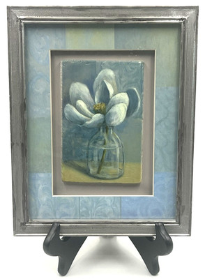 Danhui Nai White Magnolia Art 8x10 Shadowbox Framed 3D Floating Still Life Print
