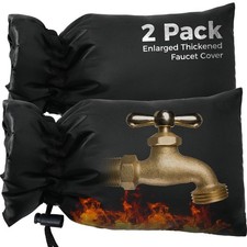 Outdoor Faucet Covers for Winter Freeze Protection, 2 Pack 6.7" 2 Pack, Black