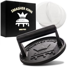 Premium Cast Iron Smash Burger Press incl. 25 pcs of Patty Paper Burger Smasher