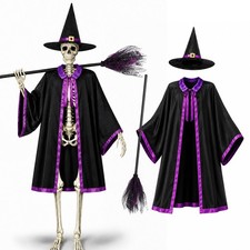 12 Ft Skeleton Halloween Outfit Witch Costume Accessories for Outdoor Decor