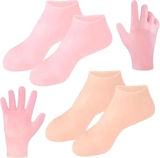 Moisturizing Gloves Socks Set,2 Pairs Silicone Socks and 1 Pair Silicone Gloves
