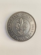 FIRENZE - Governo Provvisorio di Toscana - Fiorino da 100 quattrini 1859 - arg.