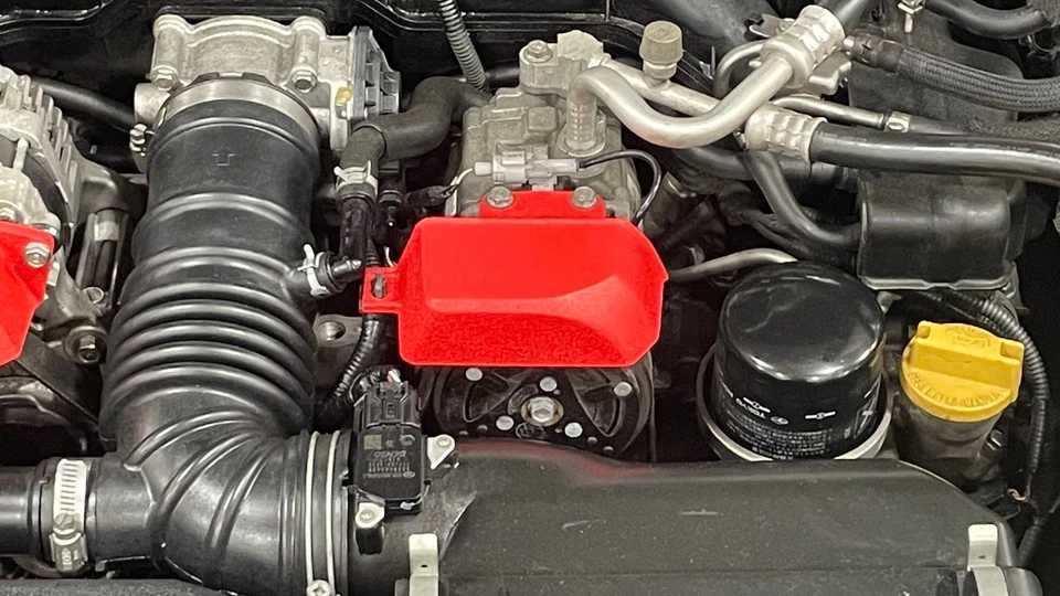 Juego de cubierta de polea de motor de aluminio JDM pintura arrugada roja para Toyota 86 BRZ FRS FA20 Foto 3 de 4