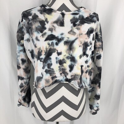 COLSIE Tie Dye Crop Top Fleece Sweatshirt Athleisure Pullover Relaxed Small