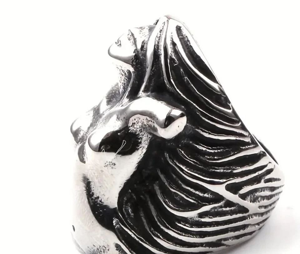 Lo último Joyería Para Hombre Acero Inoxidable Diseño Individualidad Diosa Genial Anillo Para Hombre Foto 2 de 3