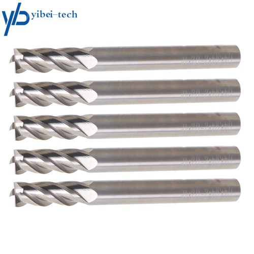 5 Pcs 1/4" 4 Flute 2-1/2" Overall Length 3/4" Length Of Cut Carbide End Mill US - Picture 7 of 12
